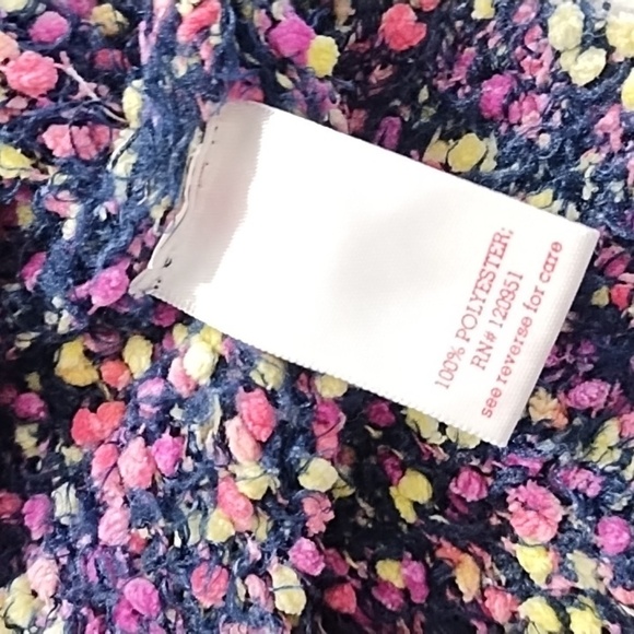 SO Soft Multi Colored Girls Sweater Navy Pink Lime Large 10/12 - Picture 4 of 10